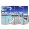 vidaXL Biombo dobr&aacute;vel com estampa de praia 217x170 cm