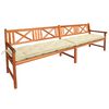 vidaXL Banco de jardim c/ almofad&otilde;es 240 cm madeira de ac&aacute;cia maci&ccedil;a