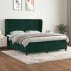 vidaXL Cama com molas/colch&atilde;o 180x200 cm veludo verde-escuro