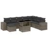 vidaXL 9 pcs conjunto sof&aacute;s p/ jardim com almofad&otilde;es vime PE cinzento