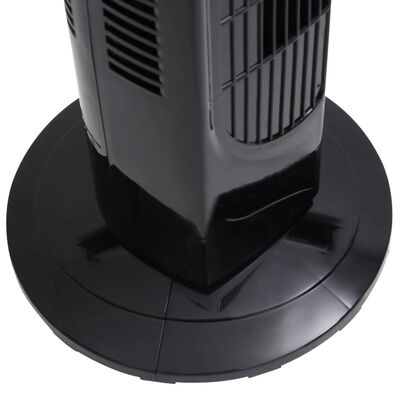 vidaXL Ventoinha pedestal controlo remoto e temporiz. Φ24x80 cm preto