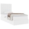 vidaXL Cama com Armazenamento Branco Puro 90 x 190 cm Couro Sint&eacute;tico