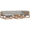 vidaXL Conjunto de Sof&aacute;s para Exterior 7 pcs Cinza Natural e Claro