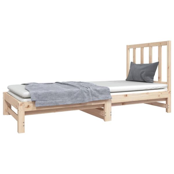 vidaXL Estrutura sof&aacute;-cama de puxar 2x(90x190) cm pinho maci&ccedil;o