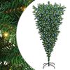 vidaXL &Aacute;rvore de Natal Artificial Iluminada de Cabe&ccedil;a para Baixo com Conjunto de Bolas