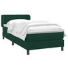 vidaXL Cama com molas/colch&atilde;o 90x220 cm veludo verde-escuro