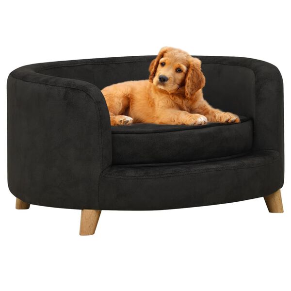 vidaXL Sof&aacute; para c&atilde;es 69x69x36 cm pel&uacute;cia preto