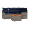 vidaXL Conjunto de Sof&aacute; de Jardim 5 unid. Cinzeto vime PE
