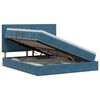 vidaXL Cama com arruma&ccedil;&atilde;o e colch&atilde;o Azul Escuro 140 x 200 cm Veludo