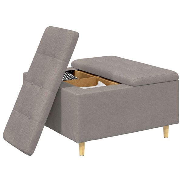 vidaXL Banqueta Cinzento-acastanhado 80 x 80 x 45 cm tecido