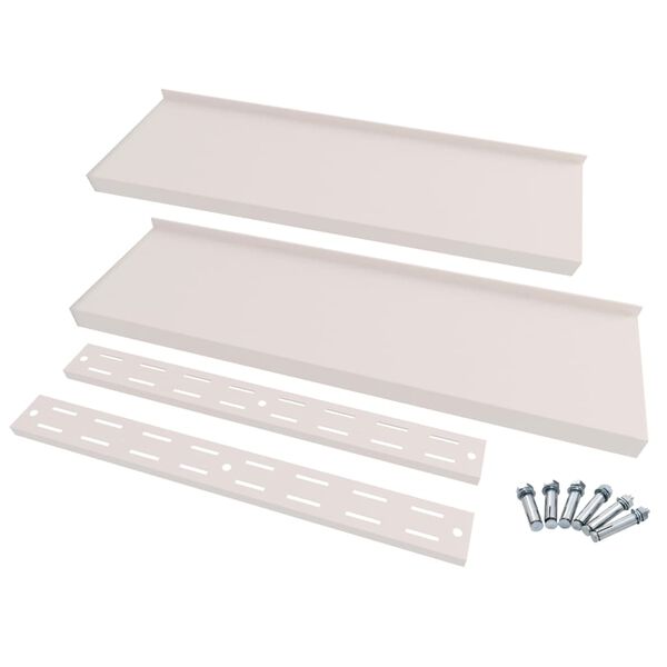 vidaXL Prateleiras de parede suspensas 2 pcs 300x30 cm a&ccedil;o inoxid&aacute;vel