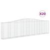 vidaXL Cestos gabi&atilde;o arqueados 20 pcs 400x30x100/120 ferro galvanizado