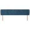 vidaXL Cabeceira de cama c/ abas veludo 163x23x78/88cm azul-escuro
