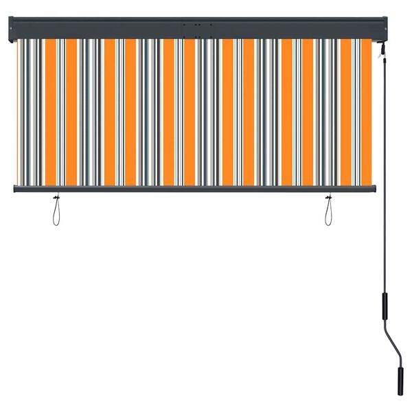 vidaXL Estore de rolo para exterior 140x250 cm amarelo e azul