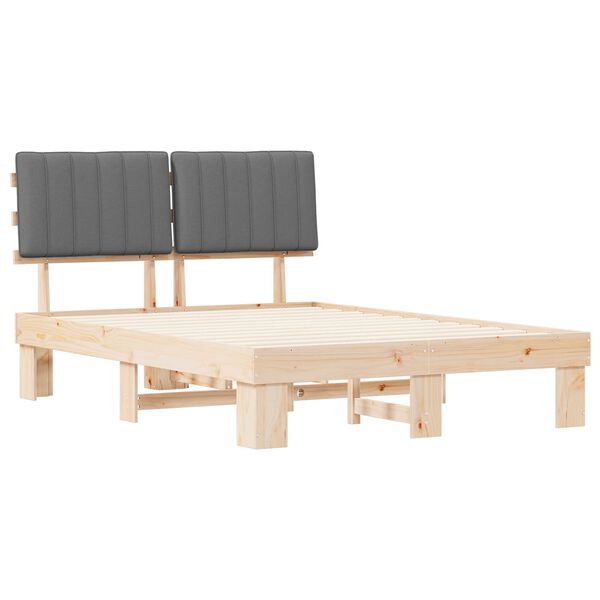 vidaXL Estrutura de Cama com Cabeceira Estofada Cinzento-claro