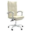 vidaXL Cadeira de escrit&oacute;rio reclin&aacute;vel couro artificial cor creme