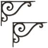 vidaXL Suportes para prateleiras de parede 2 unid. Castanho Antigo