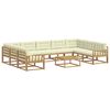 vidaXL Conjunto de Sof&aacute;s para Exterior 10 unid. Branco e Creme