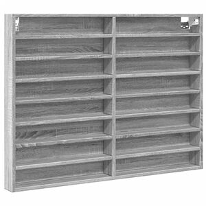 vidaXL Arm&aacute;rio vitrine 100x8,5x75 cm derivados de madeira cinza sonoma