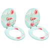 vidaXL Assentos sanita com tampas 2 pcs MDF design flamingo