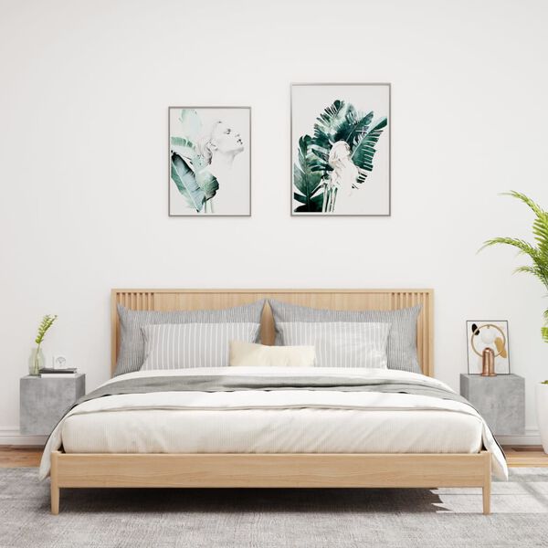 vidaXL M&oacute;veis de parede para TV com luzes LED 2 pcs cinzento cimento