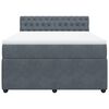 vidaXL Cama com molas/colch&atilde;o 160x200 cm veludo cinzento-escuro