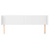 vidaXL Cabeceira cama c/ abas couro artificial 163x16x78/88 cm branco