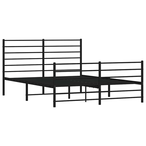 vidaXL Estrutura de cama com cabeceira e pés 150x200 cm metal preto