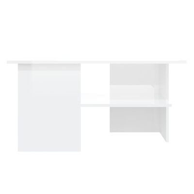 vidaXL Mesa de centro 90x60x46,5 cm contraplacado branco brilhante