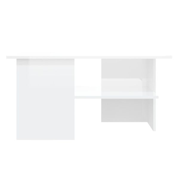 vidaXL Mesa de centro 90x60x46,5 cm contraplacado branco brilhante