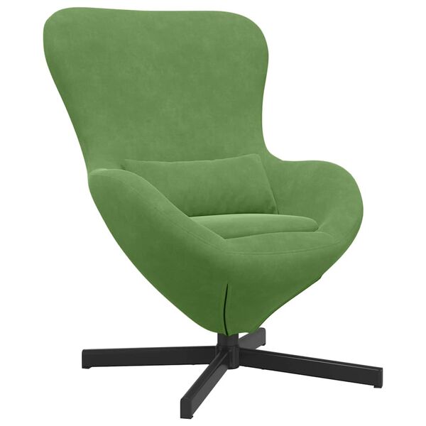 vidaXL Cadeira ovo Verde Claro 63 x 73 x 90 cm Veludo