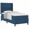 vidaXL Cama Box com colch&atilde;o com cabeceira Azul 90 x 200 cm tecido