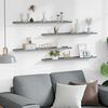 vidaXL Prateleiras de parede 4 pcs 80x9x3 cm cinzento