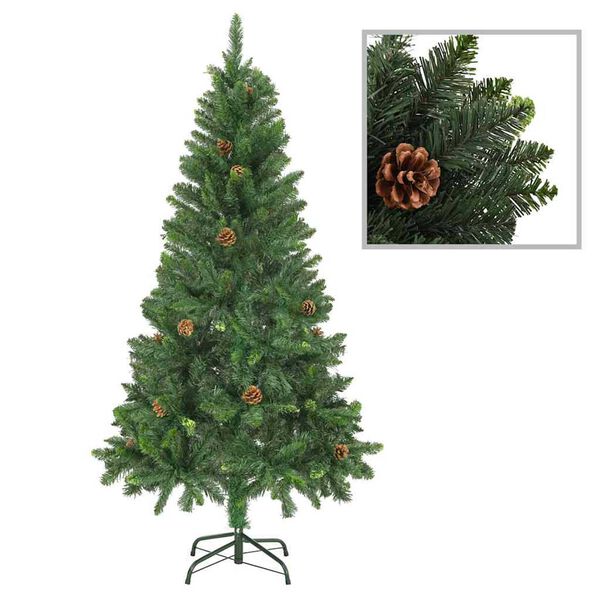 vidaXL Árvore Natal artificial pré-iluminada c/ bolas 150 cm verde