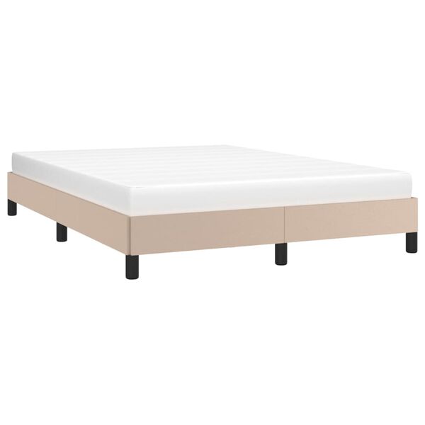 vidaXL Estrutura de cama 140x200 cm couro artificial cappuccino