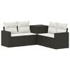 vidaXL Conjunto de Sof&aacute;s 5 unid. Preto e Branco Creme