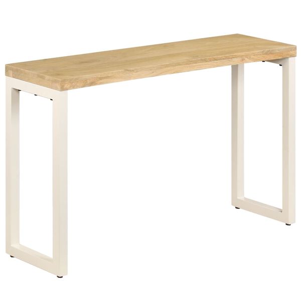 vidaXL Mesa consola 120x35x76 cm madeira de mangueira maci&ccedil;a e a&ccedil;o