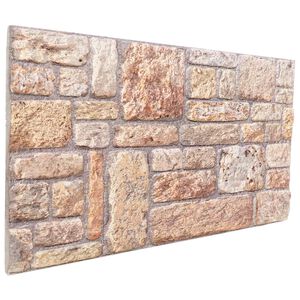 vidaXL Pain&eacute;is de parede 10 unid. 100 x 50 cm Marrom Claro e Branco