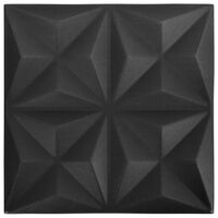 vidaXL Painéis de parede 3D 12 pcs 50x50 cm 3 m² preto origami