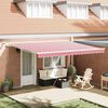 vidaXL Toldo Retr&aacute;til Vermelho e Branco 450 &times; 350 cm Tecido e Metal