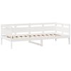 vidaXL Sof&aacute;-cama c/ gavetas 90x190 cm madeira de pinho maci&ccedil;a branco