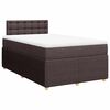 vidaXL Cama com molas/colch&atilde;o 120x200 cm tecido castanho-escuro