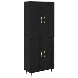 vidaXL Buff&ecirc; Carvalho Preto 69,5 x 34 x 180 cm Derivados de Madeira
