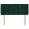 vidaXL Cabeceira de cama c/ abas veludo 103x16x78/88cm verde-escuro