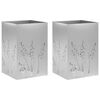 vidaXL Vaso de Jardim 2 unid. Prateado 50 x 50 x 75 cm A&ccedil;o Galvanizado