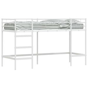 vidaXL Estrutura de Cama Loft para Crian&ccedil;as Branco 75 x 190 cm A&ccedil;o