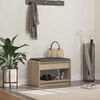 vidaXL Banco de Hall com almofada Carvalho Sonoma 63 x 38 x 45 cm