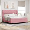 vidaXL Cama Box com colch&atilde;o com cabeceira Rosa 200 x 180 cm Poli&eacute;ster