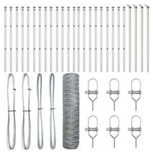 vidaXL Poste de Cerca Prateado