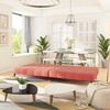 vidaXL Sofá-cama de 2 lugares veludo rosa